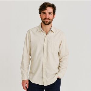 Bert Pulitzer Yellow Striped Mens Button Down Sz Lg